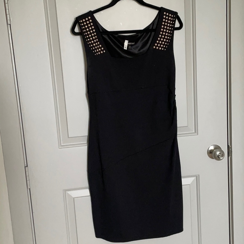 Express black dress with rose gold detail size 10